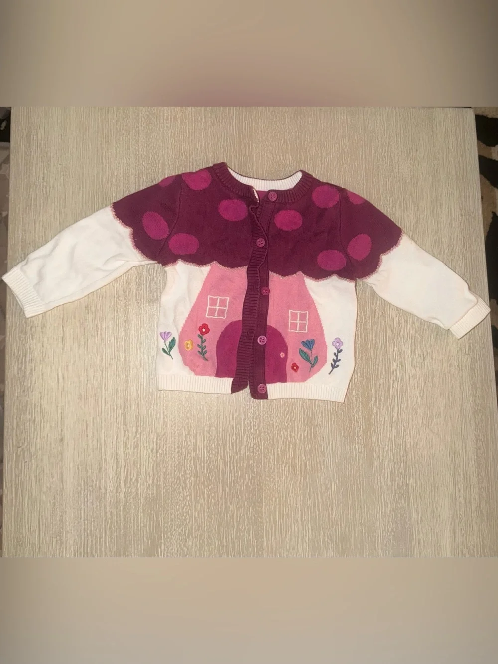 Mothercare toadstool cardigan size 9-12 months